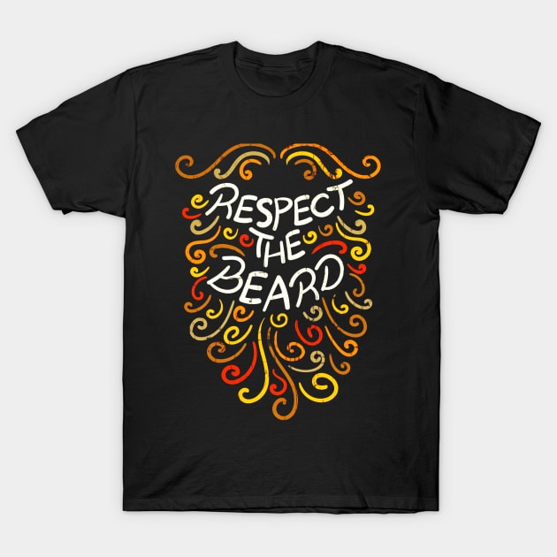 Respect The Beard Curly Ginger Vintage Graphic T-Shirt T-Shirt by Manonee